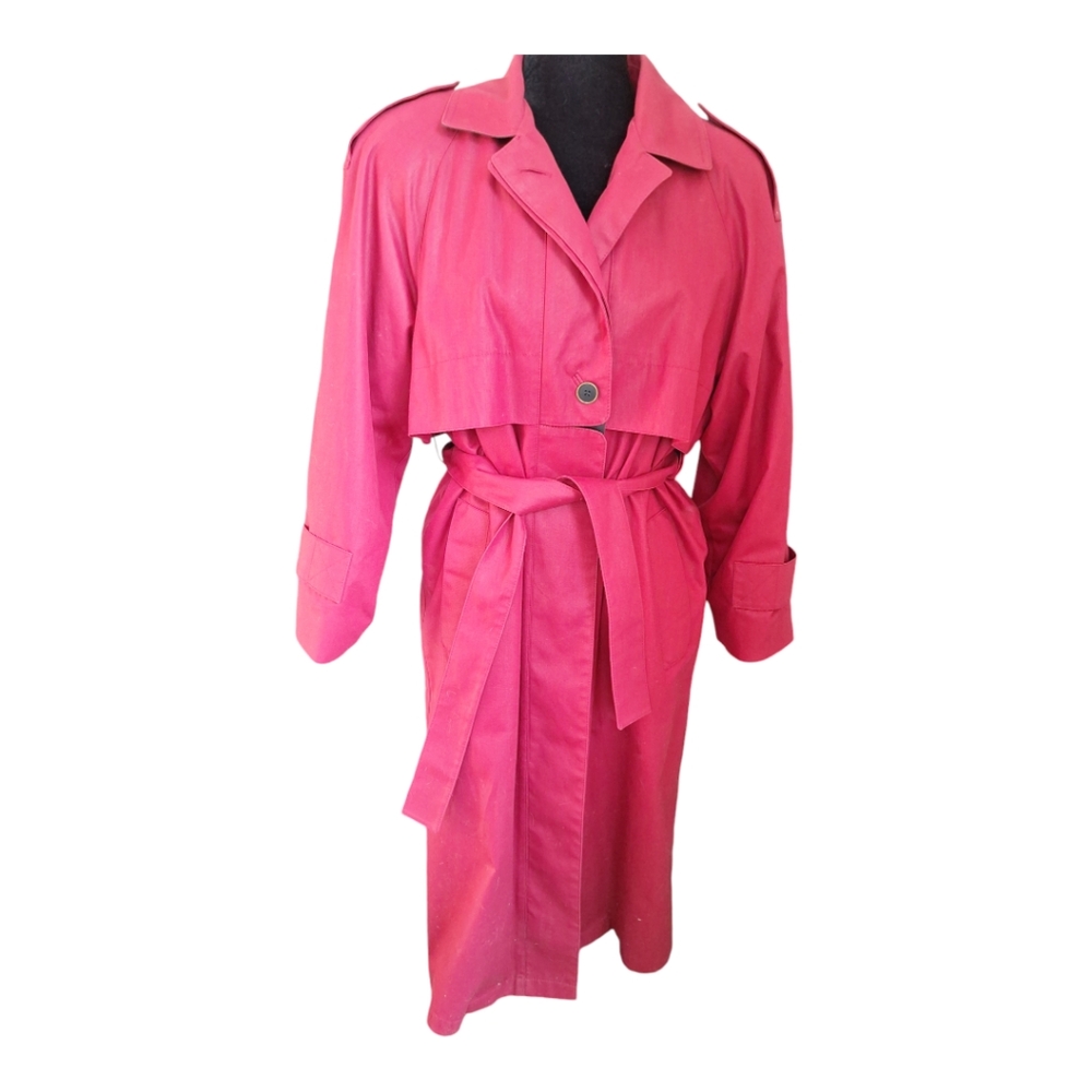 London Fog Fuchsia Pink  Fully Lined Trench Coat with Thinsulate - Size 4P